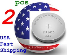 2 pcs XXX LIR1620 1620 Bulk 3.6V Rechargeable LIR Genuine Lithium Battery