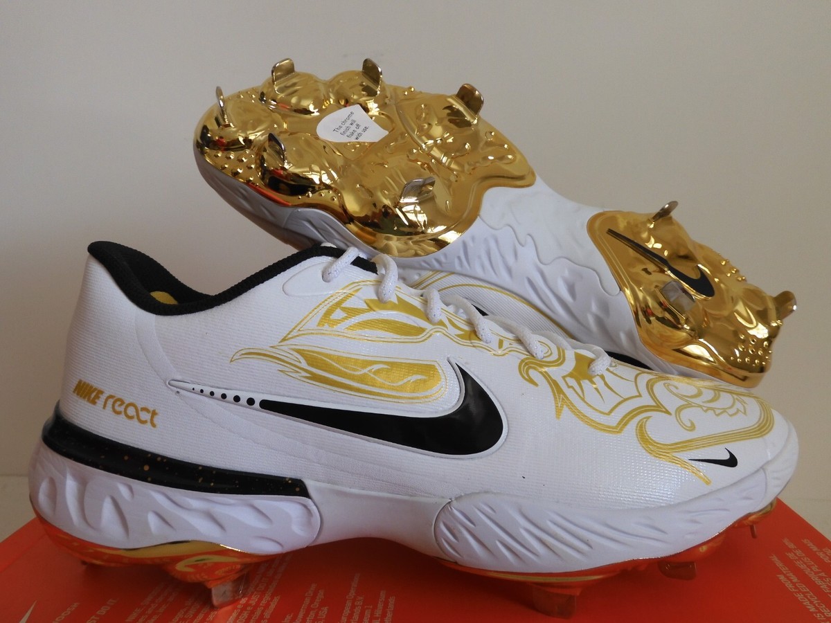 NIKE ALPHA HUARACHE ELITE 3 LOW PREMIUM WHITE-BLACK-GOLD SZ NIKE ALPHA HUARACHE ELITE 3 LOW PREMIUM WHITE-BLACK-GOLD SZ