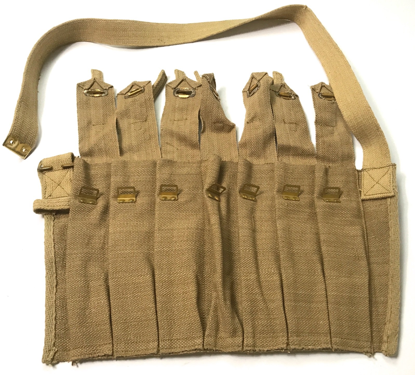 WWII BRITISH ENFIELD GUN 7 POCKET AMMO BANDOLEER 
