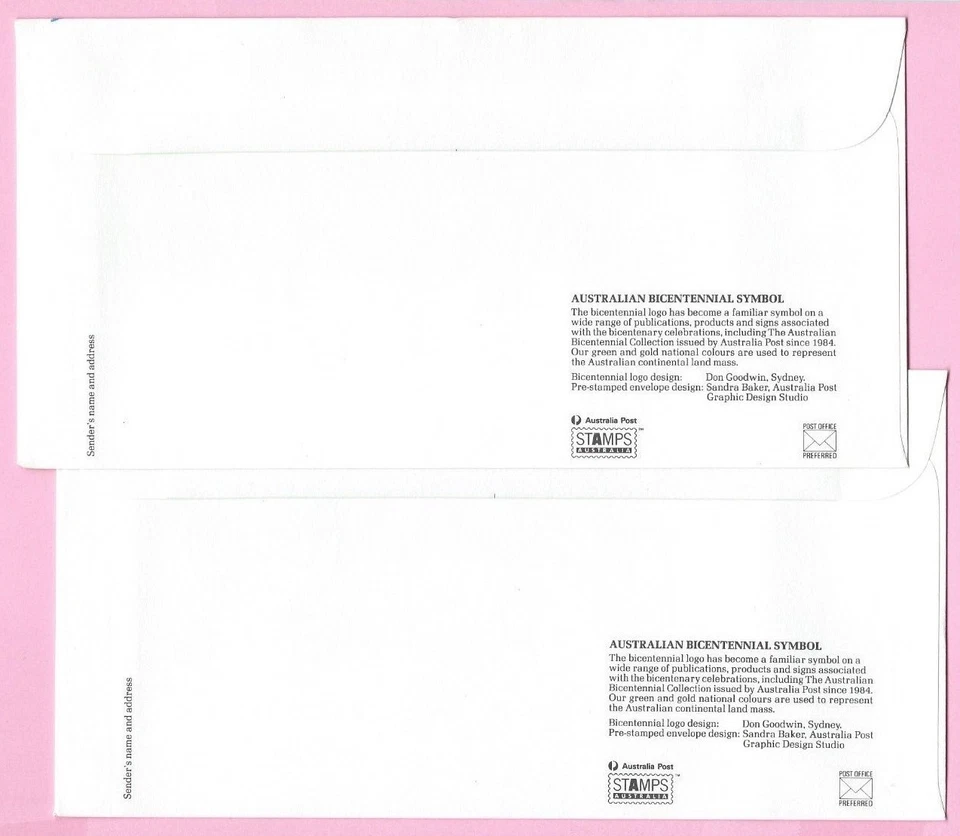 AUSTRALIA 1988 Pair of PSE's - FDC & Mint - 39c. AUSTRALIAN BICENTENNIAL SYMBOL  - Image 2 of 2
