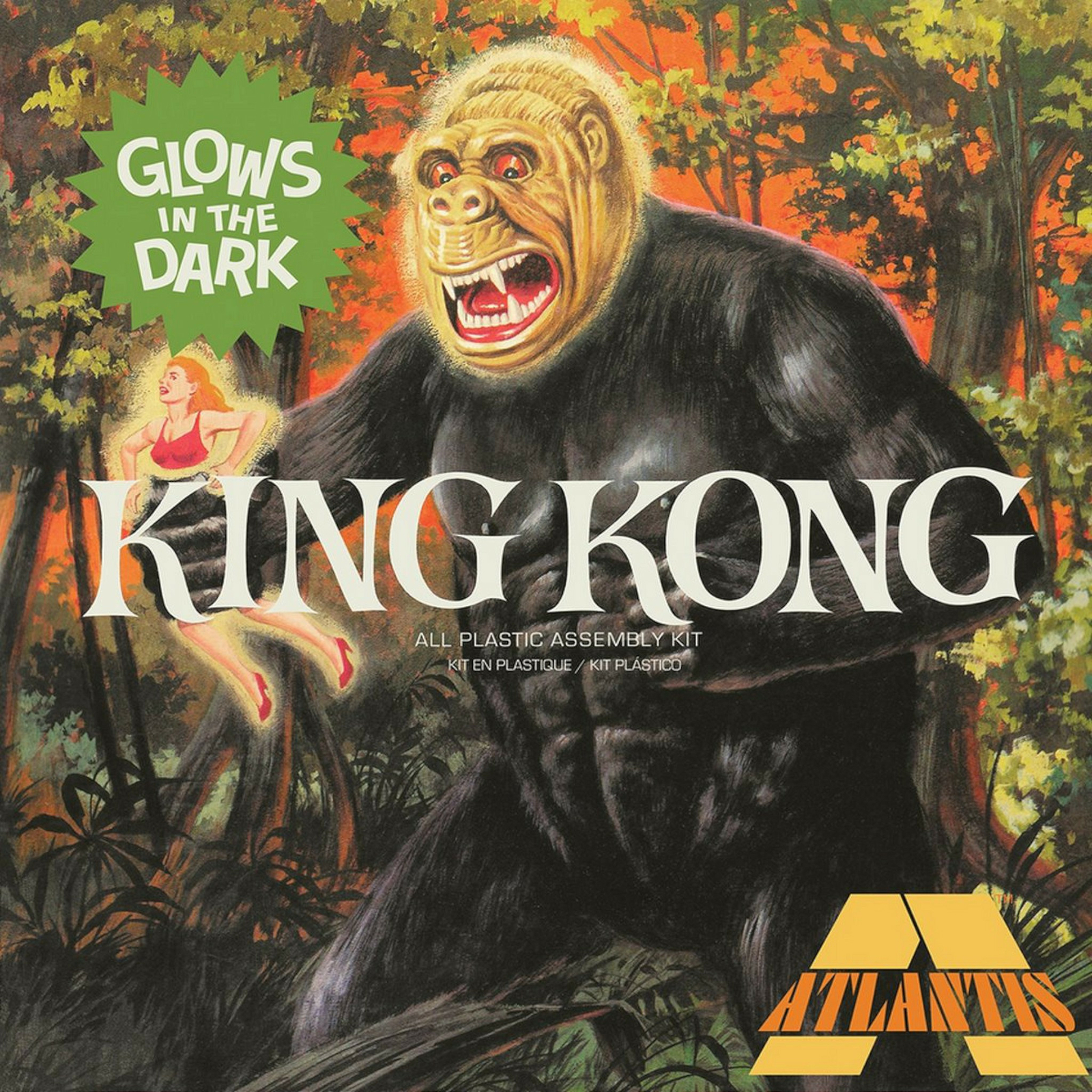 No A465 King Kong Glow In The Dark 1:25 Scale Plastic Model 