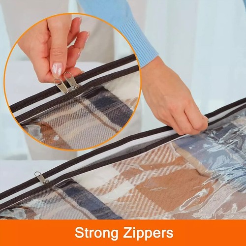 2PCS Underbed Storage Bag Organizer 90L Large Capacity Storage Box with Handle - Picture 6 of 17