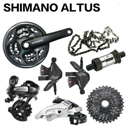 Ensemble groupe Shimano Altus M310 3x8 vitesses 7 pièces cassette manivelle dérailleur VTT - Photo 1 sur 1