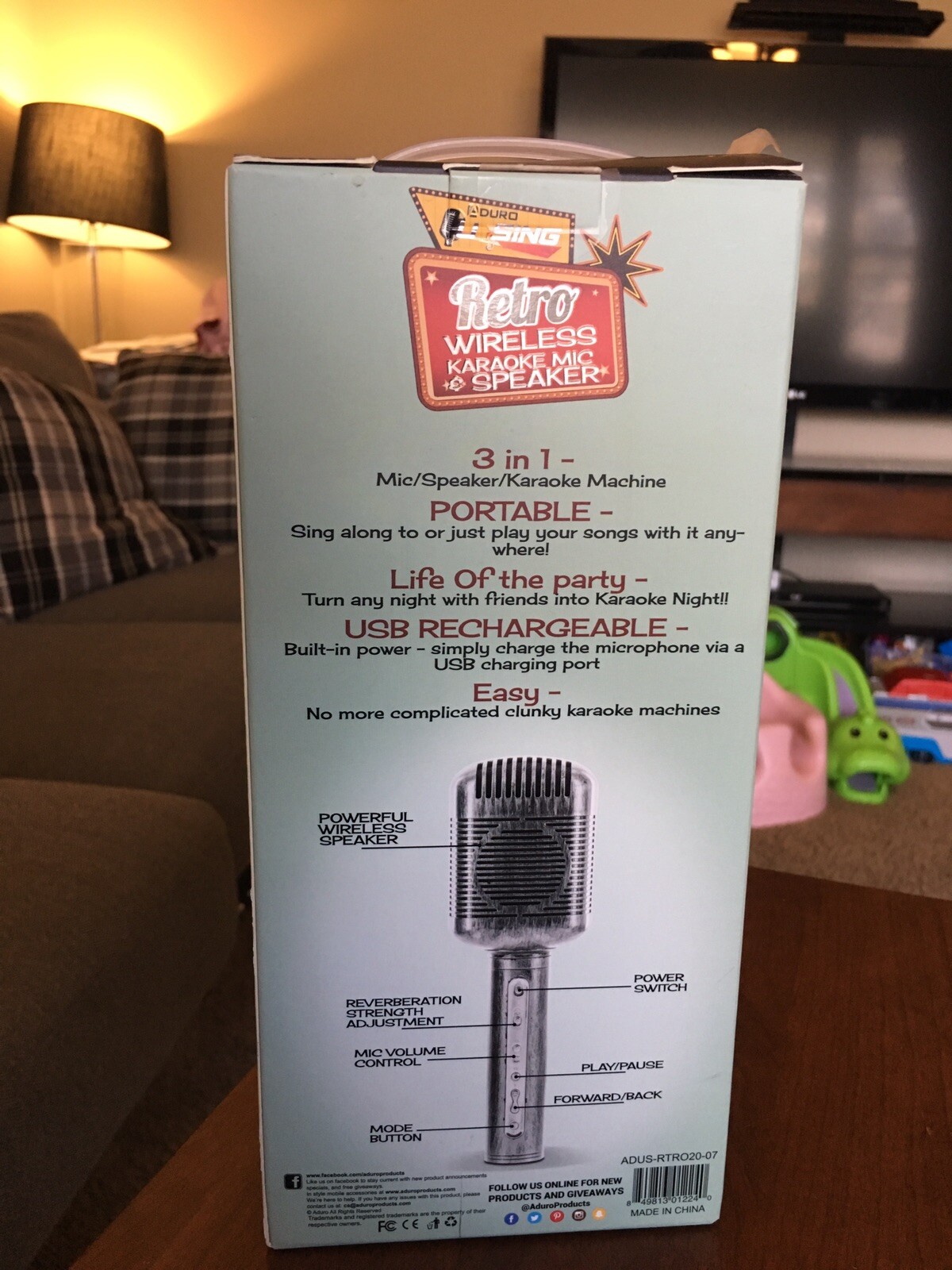 aduro u sing retro wireless karaoke mic and speaker