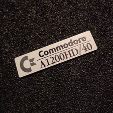 Commodore Amiga 1200HD/40 Label / Logo / Sticker / Badge brushed aluminum 502c