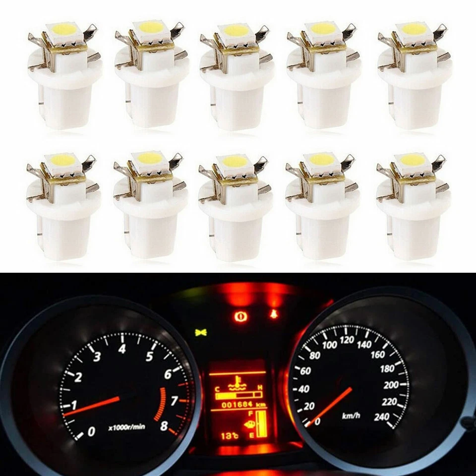 Lâmpadas brancas medidor de painel de instrumentos painel de instrumentos LED calibre 10x T5 B8.5D - Imagem 3 de 4