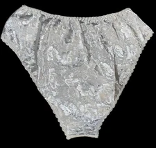 Myonne White Shiny Silky Embossed High Waisted Panties Womens M NOS