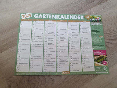 gartenkalender 2024 blattkalender mit monatsspalten eBay