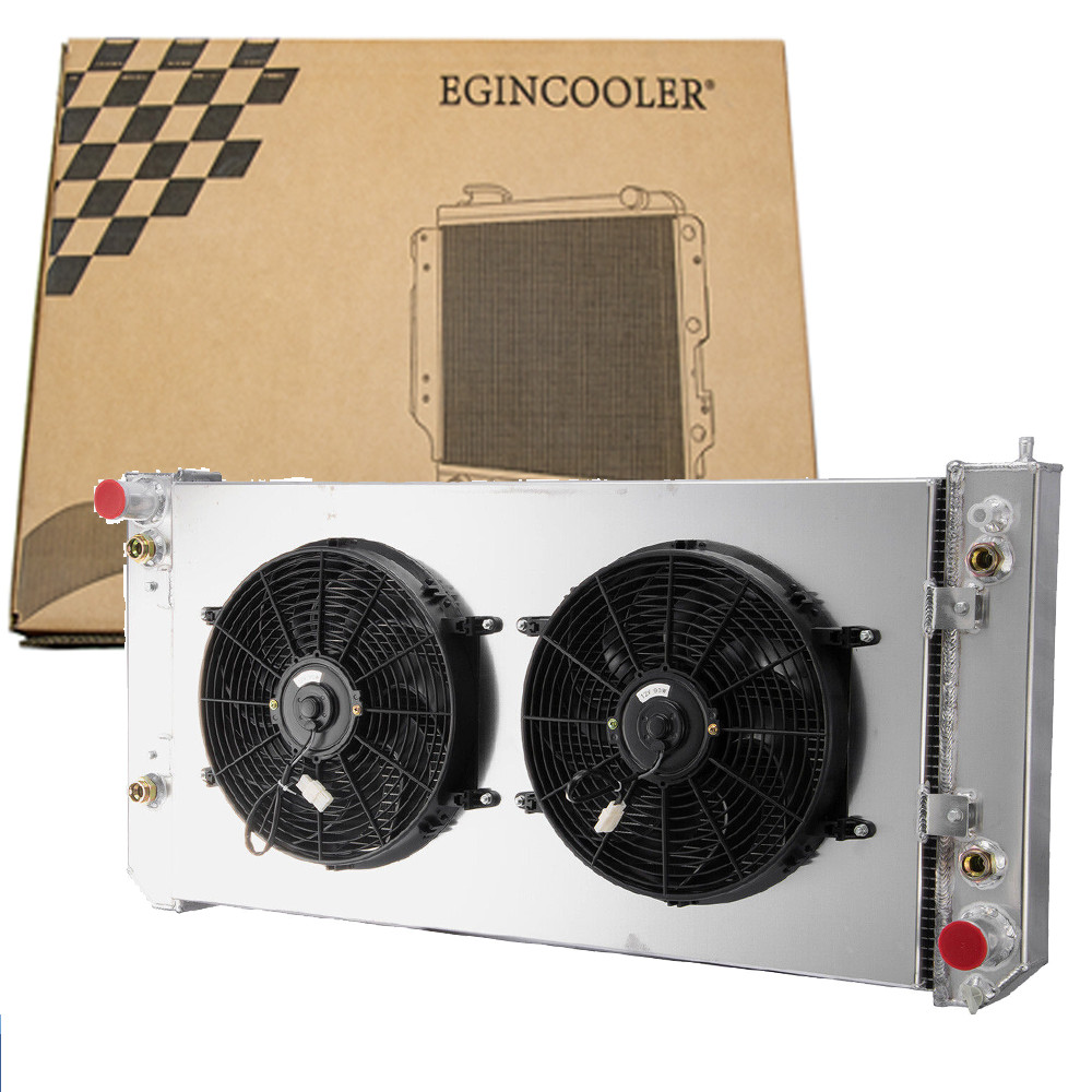 4 Core Radiator Shroud Fan Fit Chevy Kodiak GMC Topkick C4500 C5500 C6500 03-09