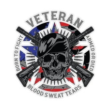 Veteran The Blood Sweat Tears Bumper Sticker Military Vinyl Soldier Decal 5"