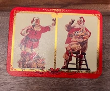 Vintage 1994 Coca Cola Nostalgia Santa 2 Decks Playing Cards in Collectible Tin