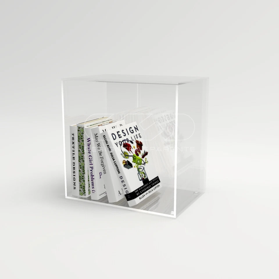Cubo da terra cm 30 box espositore vetrina in plexiglass trasparente - Immagine 2 di 4