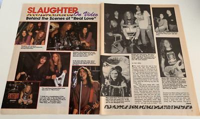 SLAUGHTER Behind The Scenes Video Metal Edge Magazine 3 Page Article Only 1990's