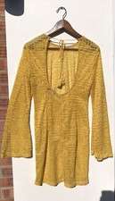 Pretty Little Thing Size 10 Yellow Floral Lace Dress 