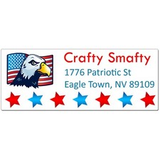 30 American Bald Eagle USA Flag Personalized Return Address Labels