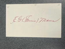 Ernie Maun (1924) d 1987 autographed 3 x 5 index card MLB Guaranteed to Pass