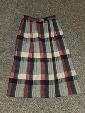 Vintage PERSONAL Wool Plaid Pleated Tartan Multi Skirt Size 10 Lined