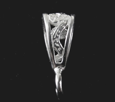 Bail Medium Sterling Silver Filigree Hook On Loop Inside Measures 8mm x 5.5mm