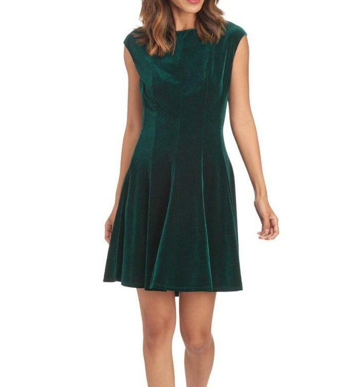 GABBY SKYE 8P Velvet Gored Fit & Flare Dress NWT $98