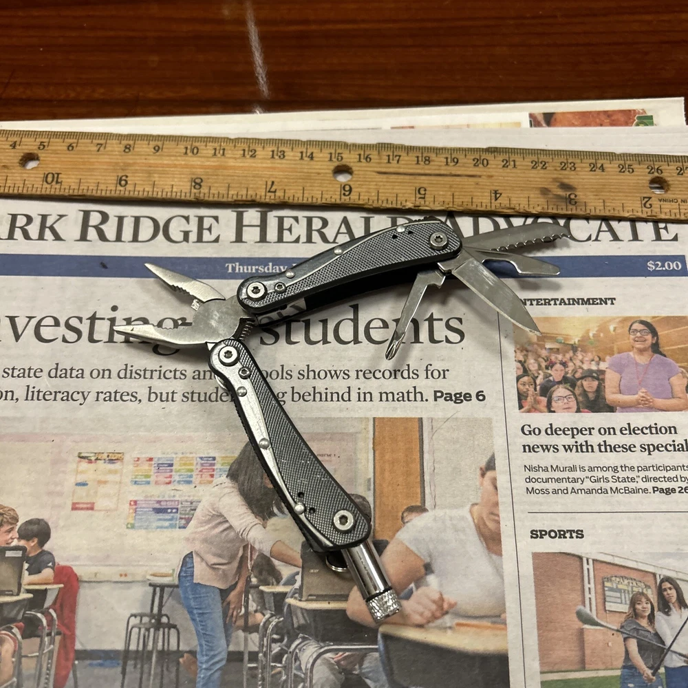 Multi Tool Grey Flashlight Pliers