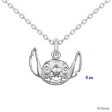 Stitch Disney x K.UNO Necklace Friends of smiling K18 White Gold Japan New F/S