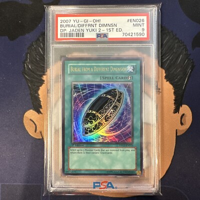 PSA 9 MINT 2007 YU-GI-Oh! Jaden Yuki 2 BURIAL FROM DIFFERENT