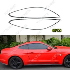 Black Stainless Steel Window Moulding Strip Trim Kit For Ford Mustang 2015-2022