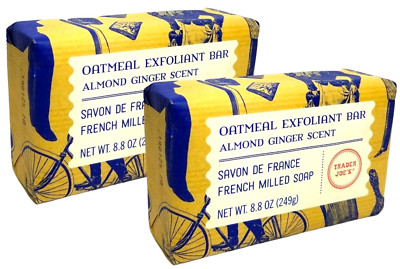 2-Pack Trader Joe's Oatmeal Exfoliant Bar W/ Almond Ginger Savon De France 