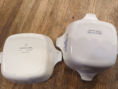 Lot of 3 Vintage CORNING WARE Blue Cornflower PETITE PANS P-41 USA - Picture 5 of 5