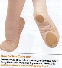 Angelo Luzio totalStretch Canvas Ballet Slipper 246-c Peach split sole ladies sz