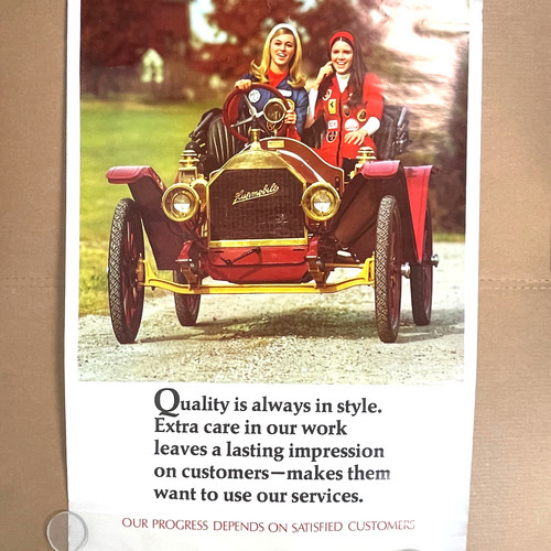 Hupmobile Antique Car Mod Girls Vtg Motivational Poster 24x36 Work Quality