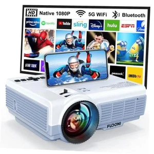Projecteur avec 5G WiFi & Bluetooth, natif 1080P 18000L Film portable