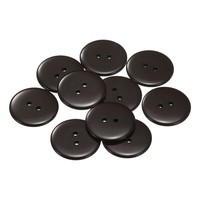 NäHknöPfe, 25 Mm, 2 LöCher, Kunstharz, Rund, BastelknöPfe, Dunkelbraun, 10 StüCk