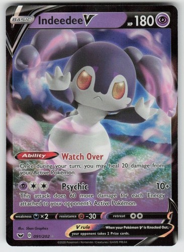 Indeedee V 091/202 Ultra Rare SWSH01: Sword & Shield Base Set