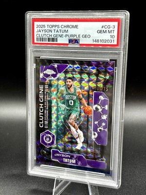 2025-26 Topps Chrome - Clutch Gene Jayson Tatum #CG-3 Purple Geo /75 PSA 10