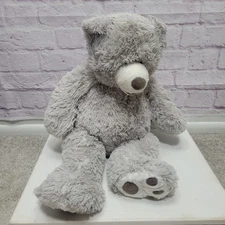 NEW Hugfun International Large Stuffed Teddy Bear Plush Gray Stuffed Animal 30"