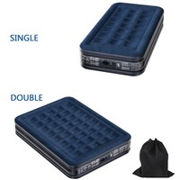 Airbed Flocked Camping Mattress Blow Up Air Bed with Electric Pump Double/Single