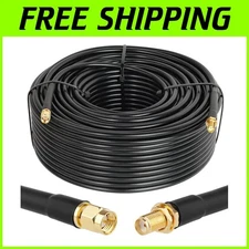 Ultra Low-Loss 200 FT SMA Coaxial Cable - Perfect for Network Systems & Antennas