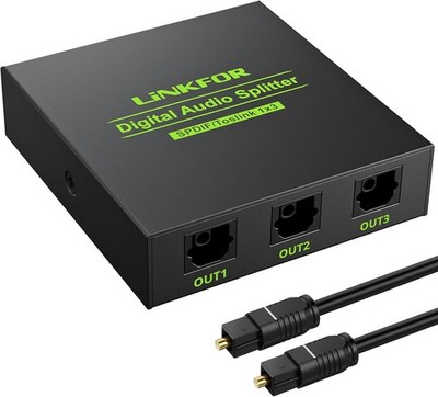 Optical Splitter SPDIF Toslink Splitter 1x3 Digital Audio Splitter 1 Optical