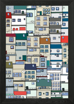 Kleiner Teil der Stadt gerahmtes Wandbild Poster Leinwanddruck Bild