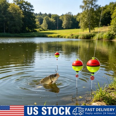 Red Green EVA Foam Floats 5PCS Spring Bobbers Buoy Freshwater Saltwater Gear US