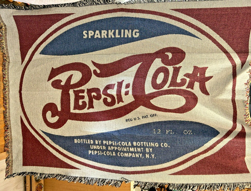 Vintage Style Pepsi-Cola Tapestry Throw Blanket 46x68