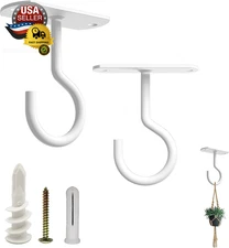 Ceiling Hooks Heavy Duty 2 Pack - Plant Hooks for Ceiling Hanging Hook for Hangi