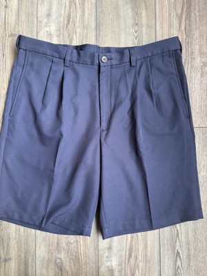 Cool 18 Pro Stretch Mens Pleated Shorts Navy Size 38