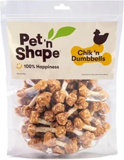 Pet 'n Shape Chik 'N Rice Dumbbells - All 2 Pound (Pack of 1), multi natural 