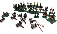 Mini Napoleonic figurines, cannon , men, horses, guns, hand painted, lot 3/4-1"