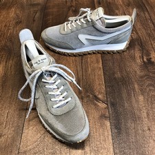 Women's EU 38.5 Rag Bone Lace Up Retro Runner Sneakers Gray Corduroy Upper