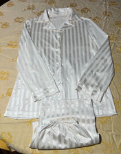 Vintage Lingerie Pajamas Top Bottoms by Henson Kickernick Ivory Antron Nylon