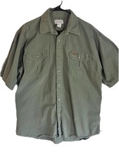 Vintage Carhartt Button Down Men  s Large Short Sleeve Work Shirt Heavy Cotton