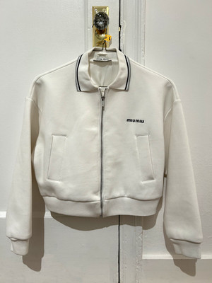 AUTHENTIC Miu Miu Bonded Piqué & Technical Jersey Blouson Jacket